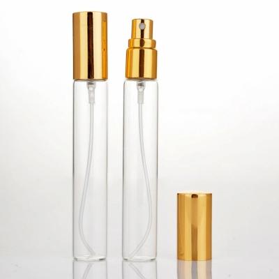 China Personal Care 10ml Clear Glass Refillable Perfume Spray Bottle With Aluminum Cap for sale