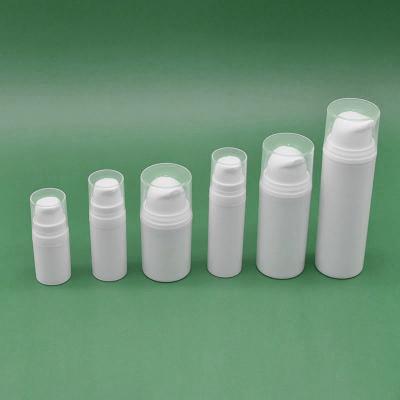 China 15ml 30ml 50ml Cosmetic White Airless Bottle PP Airless Pump Bottle for sale