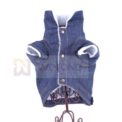 Cina Poli cane Jean Jacket blu di inverno del rivestimento del denim dell'animale domestico di berbero di 100% in vendita