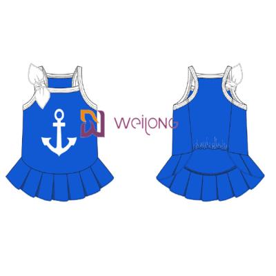 China Hembra respirable modificada para requisitos particulares del vestido del perro de Anchor Pet Dress del marinero del jersey Cvc en venta