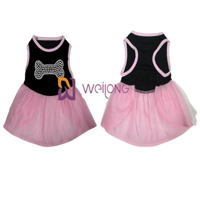 China Perros calientes del jersey vestido/CVC del animal doméstico de Halloween Tulle del diamante artificial de la falda de Tulle vestidos para arriba en venta