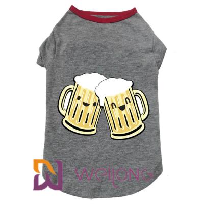 China Gummidruck-Bier-Glas-Elastizitäts-Windhund-T-Shirt für Hunde zu verkaufen