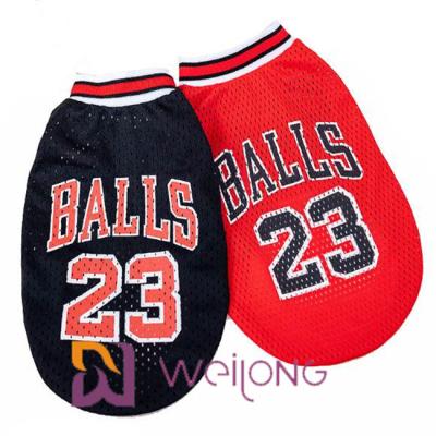 China Customizable Print Number Mesh Pet T Shirt Nba Pet Apparel Jerseys for sale