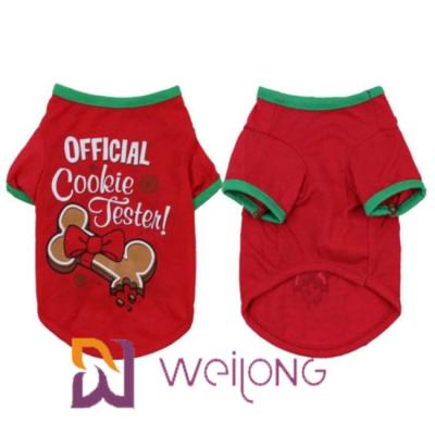 China CVC hundeweihnachtst-shirt Jerseys 180G rotes Druckkundengerecht zu verkaufen