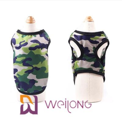 China Camo Dog Shirt Pet Clothing Sleeveless Plain T Shirt Colorful Breathable Mesh for sale