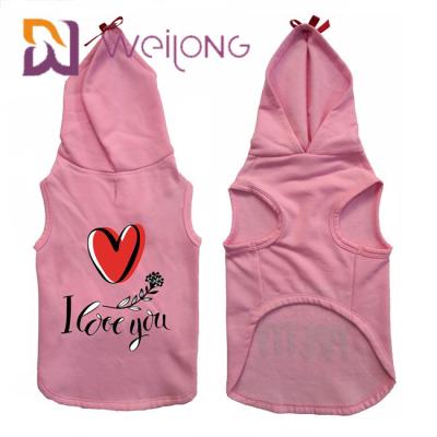 China CVC o velo da camiseta do algodão mantém cães/gatos cor-de-rosa mornos do Hoodie do animal de estimação à venda