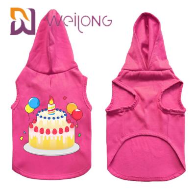 China O Hoodie de borracha colorido do animal de estimação do aniversário da cópia personalizou o Hoodie cor-de-rosa do cão à venda