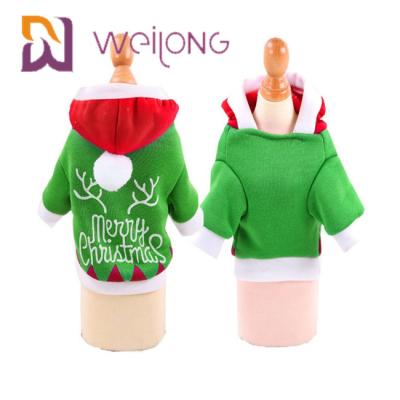 Cina L'inverno del cucciolo di maglia con cappuccio di Natale copre con i vestiti dell'inverno di Santa Claus Snowman Elk Dog Cat in vendita