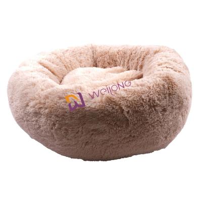 Chine Lit de luxe mou apaisant confortable d'animal familier de peluche de beignet de chien inquiétude ronde de lit d'anti à vendre