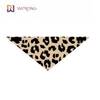 China Poly Poplin Leopard Print Pet Bandana Customization Digital Printing Small Dog Bandanas for sale