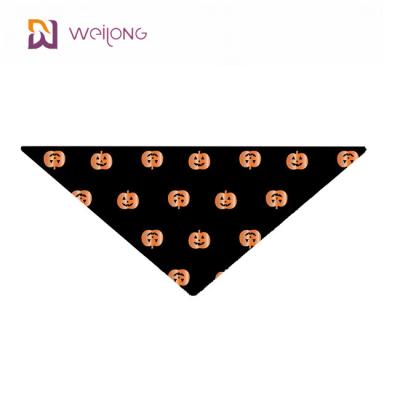 China Pumpkin Halloween Dog Scarf Bandana Triangle Bibs Scarf Accessories Digital Printing for sale