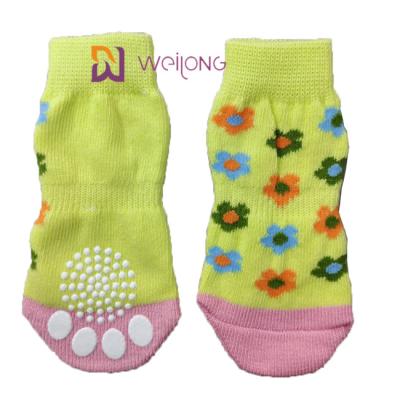 China Haustier-Antibeleg stricken Hund Socks& Cat Socks mit Gummiverstärkung Paw Protector zu verkaufen