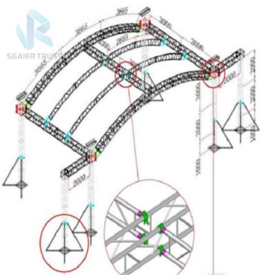 China Aluminum Outdoor Semi Circle Roof Truss Lighting Outdoor Circular Truss Aluminum Semi Circle Roof Truss Arch Truss Lighting Outdoor Truss for sale