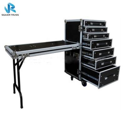 China 2 Durable Rubber Aluminum Flight Case 20U Rack Case With Drawers Tool Case for sale