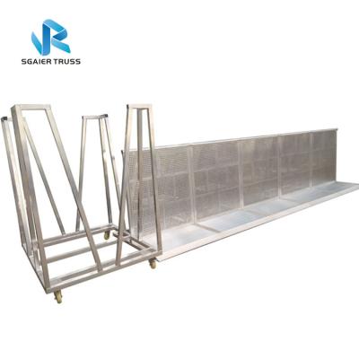 China Crowd Control Portable Aluminum Folding Barrier Concert With Barrier Trolley Cart for sale