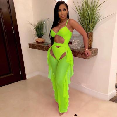 China 2019 Summer Fashion Women's Plus Size Two Piece Playsuit Bikini With Pants Sets Beach Wear for sale