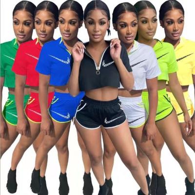 China New Design QUICK DRY Solid Short Pants Teams Two Piece Shorts Set Women Clothing Summer Biker Shorts 2 Piece Set for sale