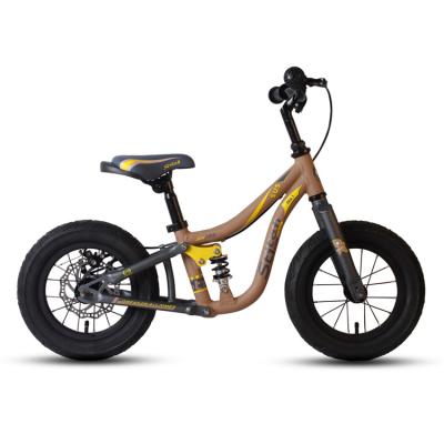 China Factory price 2021 popular 12 inch cool aluminum kids bike rear suspension sports balance bike with disc brake for sale