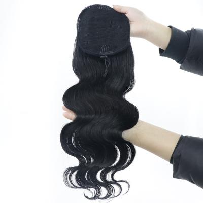 China Luxury I-Tip Hair Drawstring Ponytail Hair Extensions Body Wave Clip In Ponytail for sale