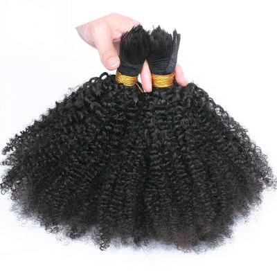 China Mongolian Afro Curly Kinky Curly Bulk Hair For Braiding Human Braiding Hair Bulk No Weft Crochet Braid 10-30 inch for sale