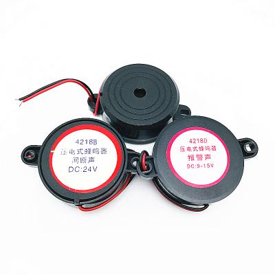 China LCP 42*18mm Piezoelectric Loudspeaker Alarm Piezoelectric DC Transducer Active Piezo Buzzer 5V 12V for sale