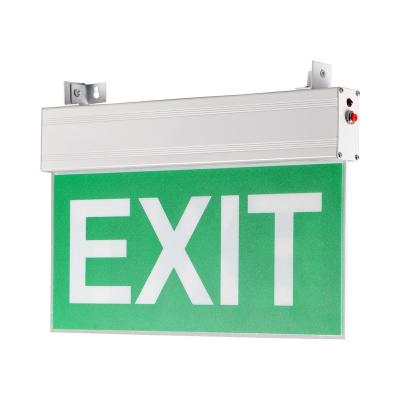 China Commerical Application Indoor Powerful Emergency Exit 3W Ceiling Mounted Sign Aluminum Acrylic Box Led Exit Sign for sale