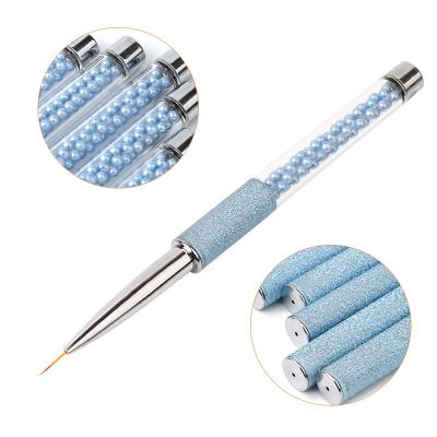 China Blue Nail Art Brushes Liner Brush Nail Art Manicure Pearl Handle Painting Pen 5/7/9/11/14/20mm Toenail Professional Nail Brush for sale