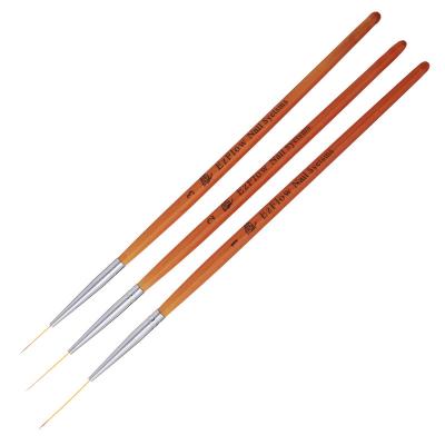 China Thin Wooden Handle Nail Art Line Brush 3pcs/set 15/20/25 Mm Long French Nail Art Brush Striper Brush Nail Liner Brush for sale