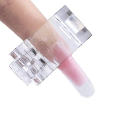 China Poly Plastic Nail Extension Building Gel Clamp Plastic Crystal Fixed Finger Clip For Poly Gel Tool for sale