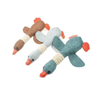 China Viable Puppy Teething Toys Squeaky Pet Toys Pet Toy Dog Stuffed Sound Interactive Oxford Duck Natural Fetching Retrieving Squeaky for sale