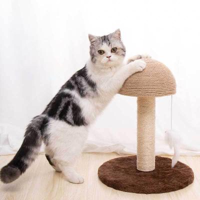 China Good Quality Viable Cat Climbing Toy House Cat Scratching Post Wholesale Customized Scratching Mail Mini Mushroom for sale