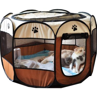 China Cat Tent Playpen Puppy Kennel Octagonal Pet Cage Pet Cage Folding Tent Kennel Portable Easy Operation Viable Barrier Large Dogs House for sale