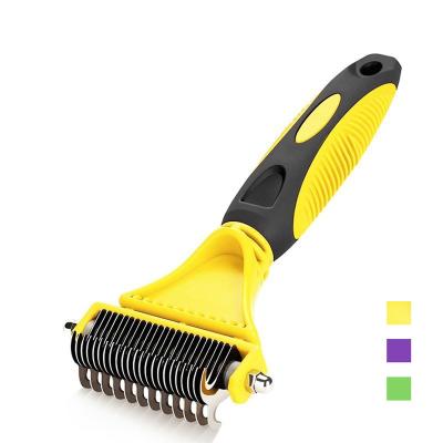 China Viable Professional Pet Grooming Brush Hair Fur Remover Comb Deshedding Tools Fur Remover For Long Hair Dog for sale