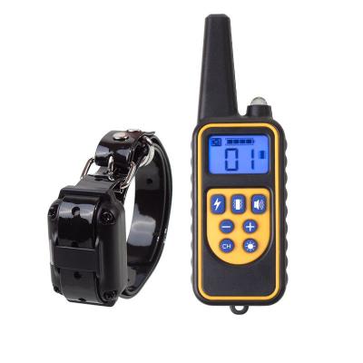 China 800m Electric Plastic Dog Training Collar Pet Waterproof Rechargeable Waterproof Remote Control With LCD Display For All Size Shock Vibration Noise for sale