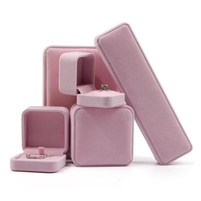 China Luxury Women Gift Box Packaging Premium Velvet Jewelry Box for sale