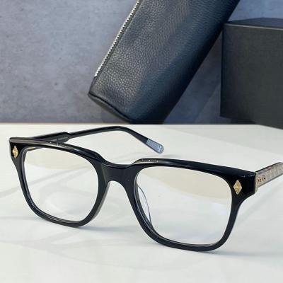 China Fashionable Designer Eyeglasses Frame Retro Brand Optical Frame Round Alloy Acetate Glass Prescription Light Blue Light Men Women Eyewear Optical Eyewear for sale