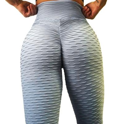 China Colorful Breathable Ladies Fitness Tight Jacquard Bubble Pants High Waist Booty Yoga Pants Gaiters Crack! crack! for sale