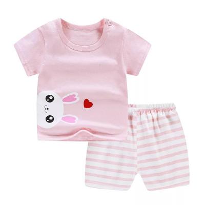 China Anti-wrinkle Baby Boy Sets Summer , Girls Clothes Sets Short Sleeve T-shirt+Short Pants Cotton Sports Suits Cartoon Shark Kids Clothing for sale