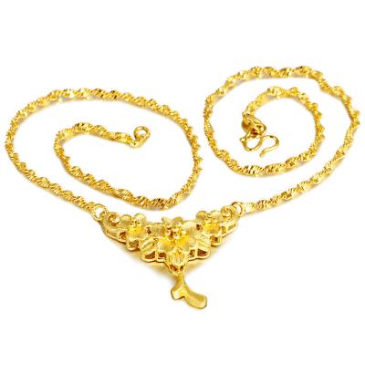 China 2020 eco-friendly / classic gold plated imitation jewelry, xuping dubai 24k gold women jewelry hot sale new design fashion chain necklaces for sale