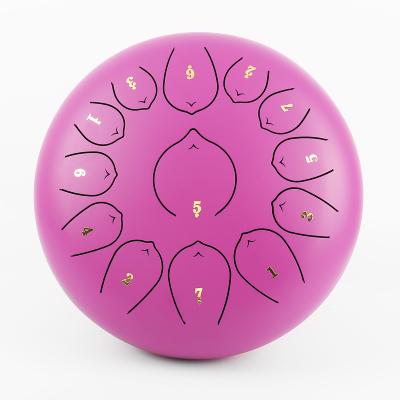 China SUXINRU Gift Supply 12inches 13tones Instrument Percussion Hand Pan Pink Tank To Reduce Pressure Steel Tongue Drum for sale