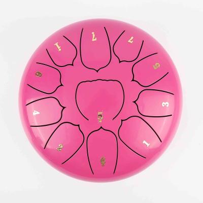 China SUXINRU Drum Toy Supply High Quality And Low Price Pink 10 Inch 11 Tongues Tank Handpan Drum Toy Steel Tongue Drum for sale