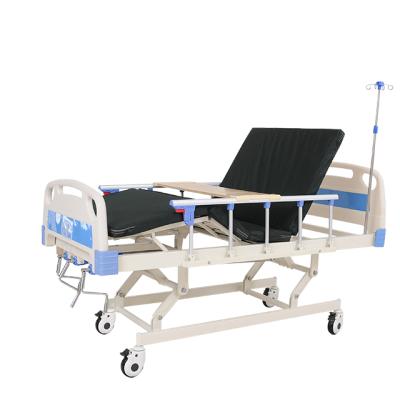 China Easy To Operate China Hot Selling Manual 3 Function Patient Bed 3 Function Crank Hospital Bed for sale