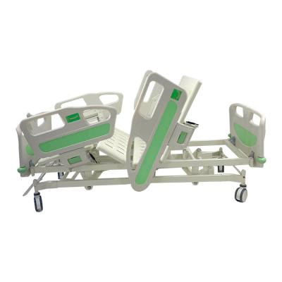 China Metal Hospital Medical Furniture Adjustable 5 Function Electric Hospital Bed With Side Rails for sale