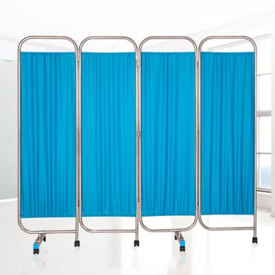 China Modern Hot Selling Stainless Steel Medical Clinic Hospital Bedside Bedside Folding Screen Curtain for sale