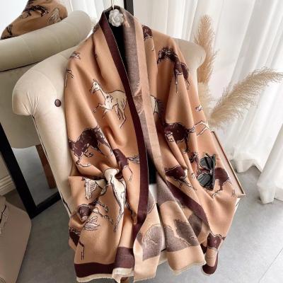 China Winter Europe And America Scarf Autumn And Winter Imitation Cashmere Thicken Keep Warm Shawl for sale