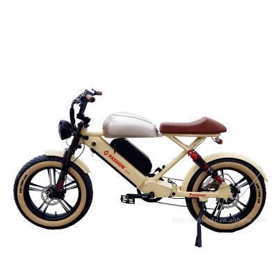 China Beach Cruiser E Bike Electric Bike 48V 750W Fat Hidden Battery Aluminum Alloy 20inch Full Suspensions For Adults for sale