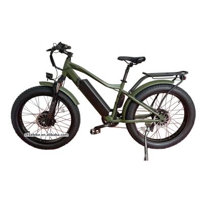 China Aluminum Alloy 26 Inch Dual Motor Fat Tire Electric Bike Step Ebike 48V 750W Motor Double Over Electric Mountain Bike for sale