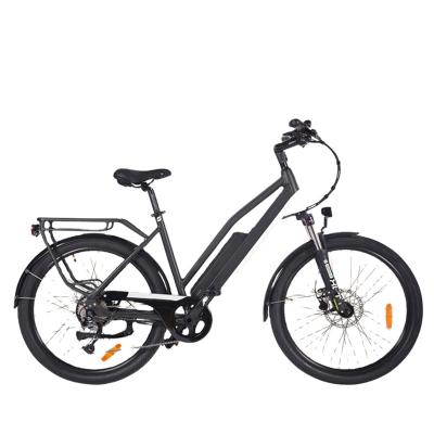 China Best selling luxury electric bike 36V 10Ah 250W cheap city ebike 26 inch ebike with Suntour suspension fork for sale