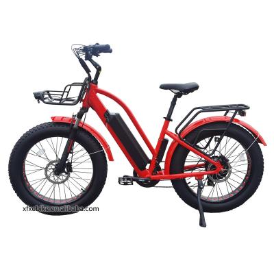 China Colorful Aluminum Alloy 2022 Women Step Through 24Inch City Ebike 48V 500W/750W Beach Cruiser Fat Bike Electric Bicycle for sale