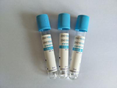 China Plastic Glass PT Tubes 3.2% Sodium Citrate Blue Cap Blood Tube for sale